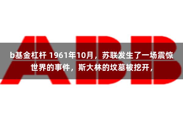 b基金杠杆 1961年10月，苏联发生了一场震惊世界的事件，斯大林的坟墓被挖开，