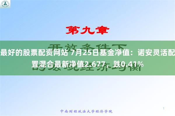 最好的股票配资网站 7月25日基金净值：诺安灵活配置混合最新净值2.677，跌0.41%