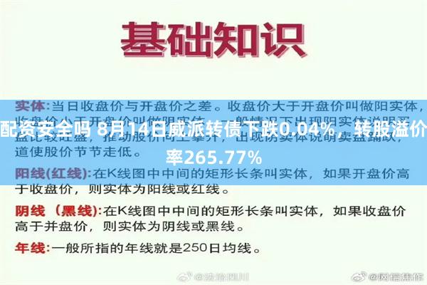 配资安全吗 8月14日威派转债下跌0.04%，转股溢价率265.77%