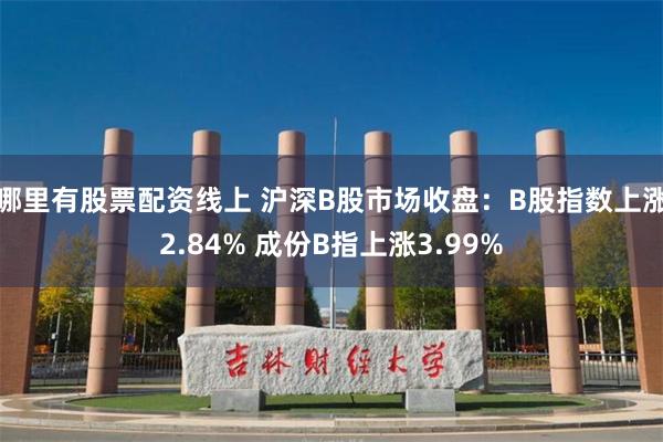 哪里有股票配资线上 沪深B股市场收盘：B股指数上涨2.84% 成份B指上涨3.99%