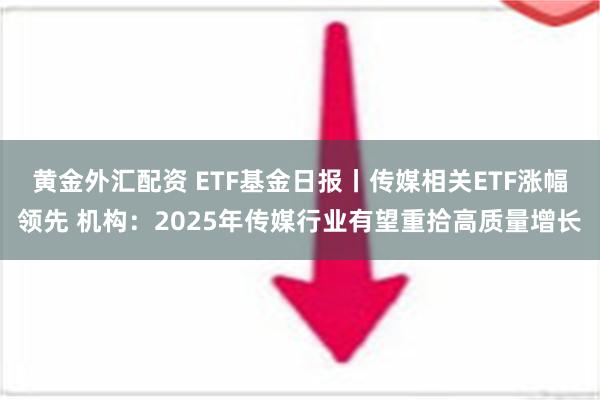 黄金外汇配资 ETF基金日报丨传媒相关ETF涨幅领先 机构：2025年传媒行业有望重拾高质量增长